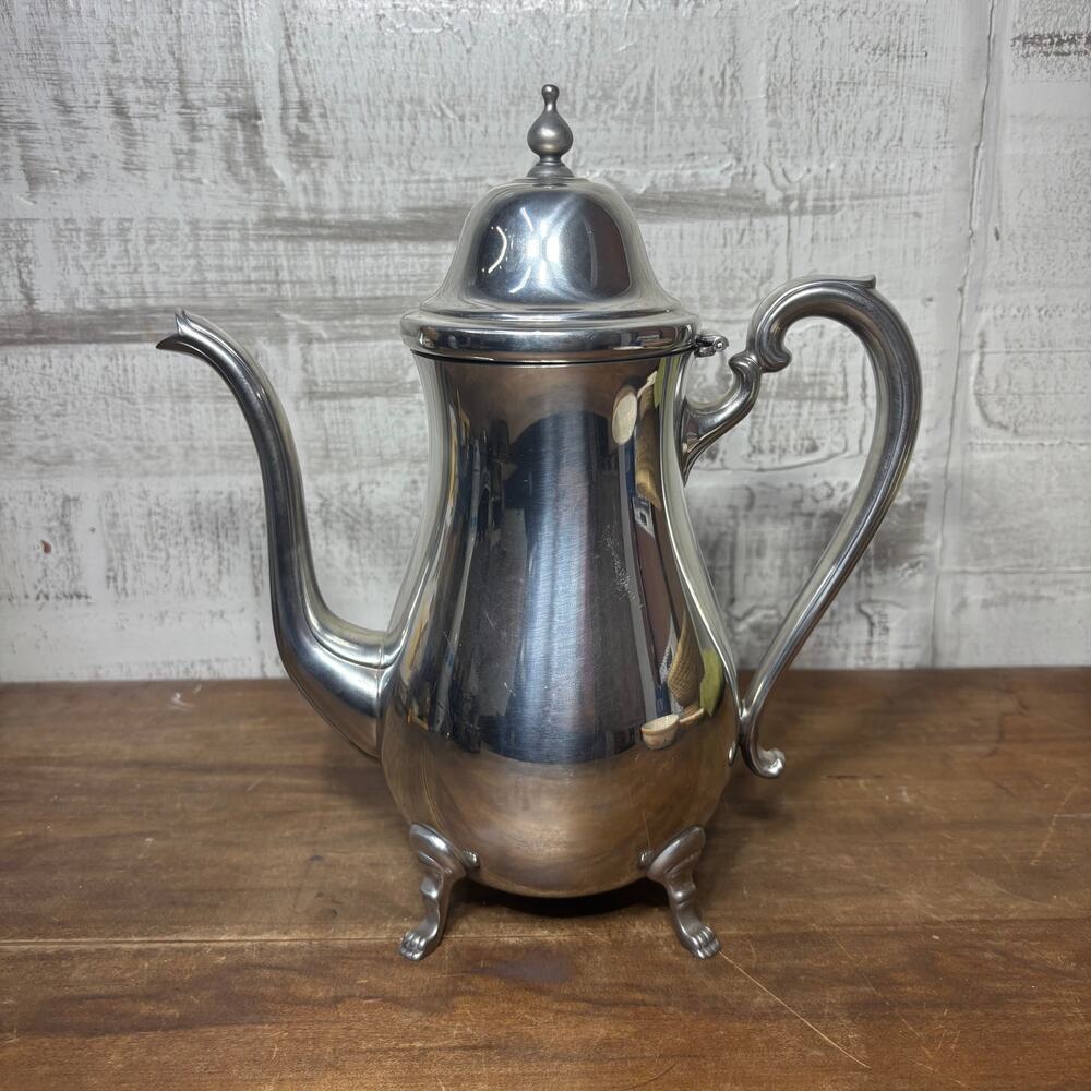Vintage Silver Plated Footed Coffee or Tea Pot